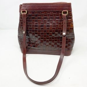 Brahmin | Vintage Woven Leather Double Strap Bag